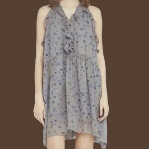 NWT IRO Gray & Blue / Purple Floral ‘Jaysan’ Dress Size 36